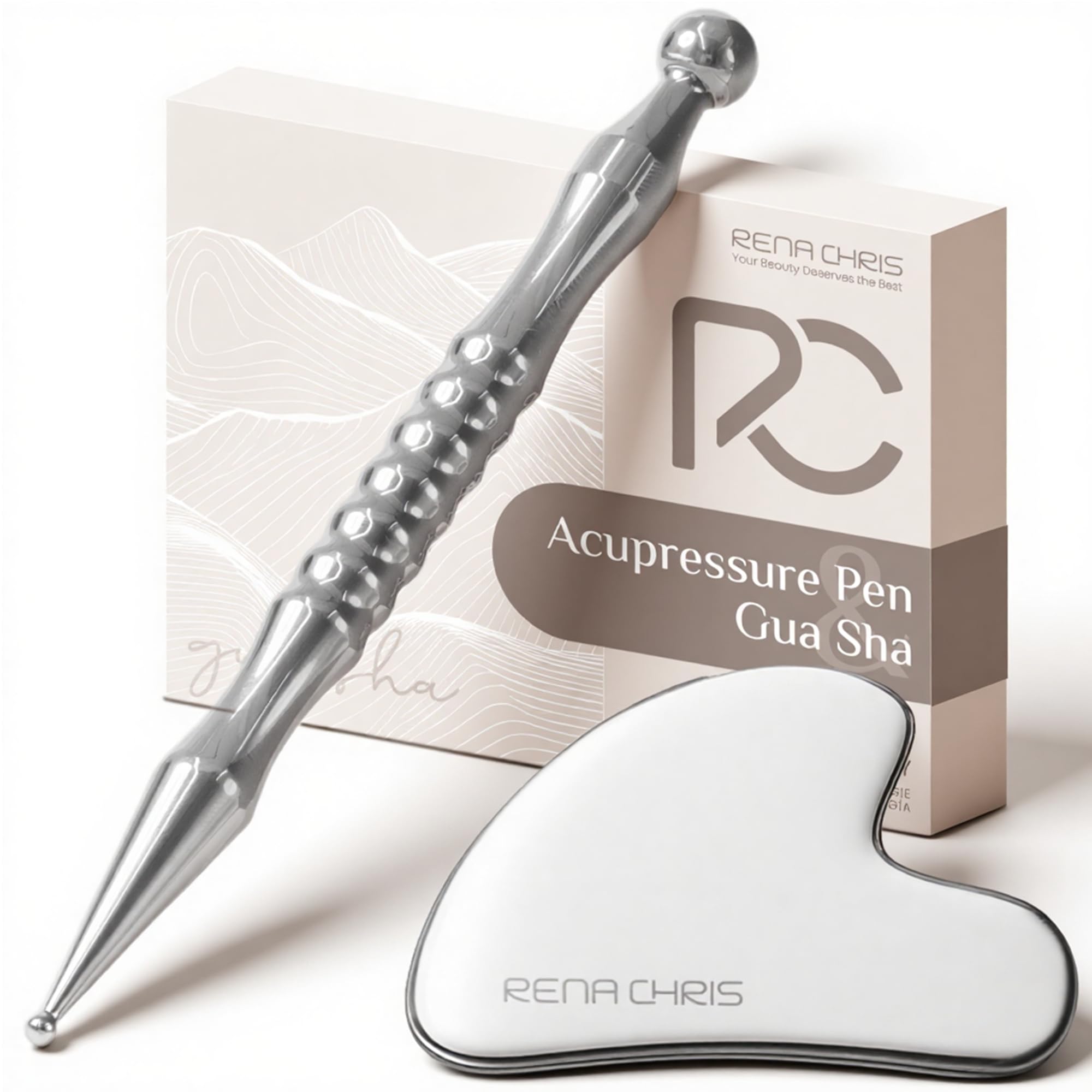 Rena Chris Stainless-Steel Gua Sha & Acupressure Set
